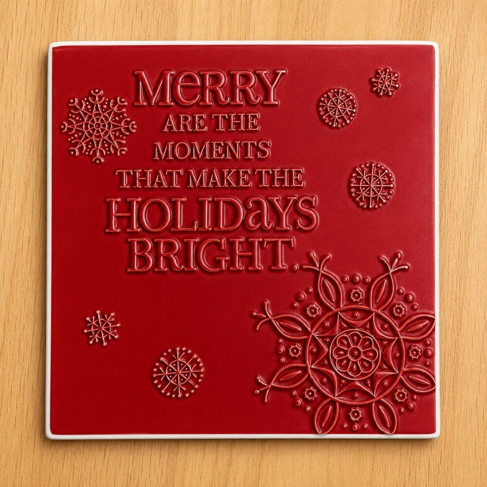 Hallmark Christmas Ceramic Trivet Tile Merry Are The Moments Holiday Decor 6x6
